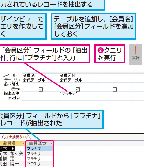 Accessのクエリで指定した条件を満たすレコードを抽出する方法 1 accesse381aee382afe382a8e383aae381a7e68c87e5ae9ae38197e3819fe69da1e4bbb6e38292e6ba80e3819fe38199e383ace382b3e383bce38389e38292e68abd