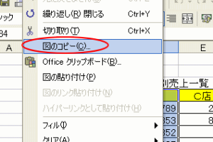 図のコピーと図の貼り付け（Shiftキーを使って隠れメニューを表示）